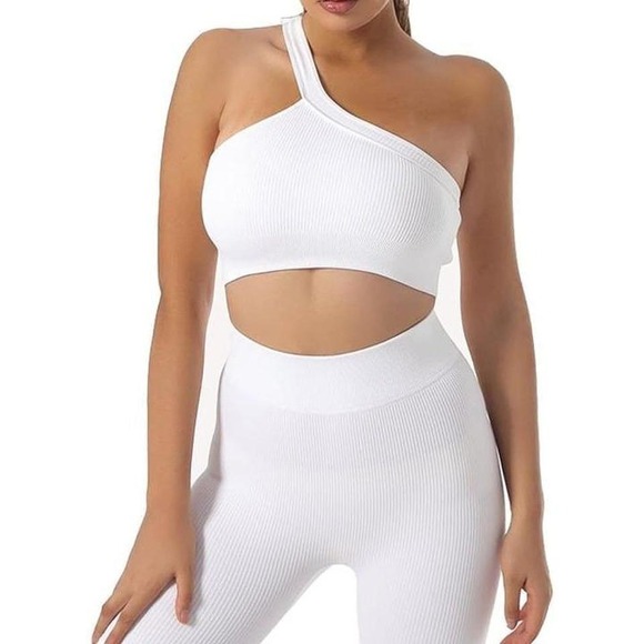 Workout Outfit for Women 2 Piece Medium White - Picture 1 of 6